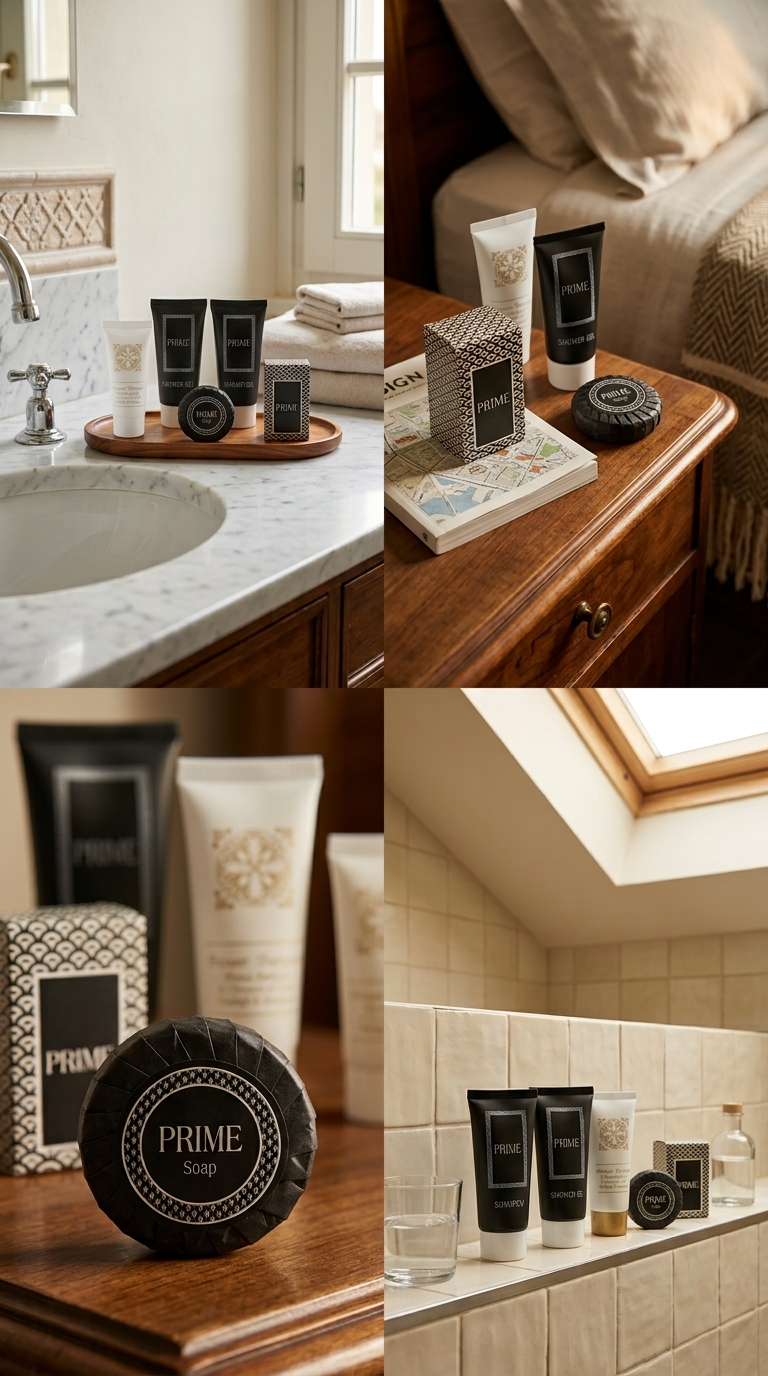 PRIME Shampoo Monodose 40 ml Paraben Free Tubetto Nero – Set Cortesia Bagno Hotel B&B Strutture Ricettive