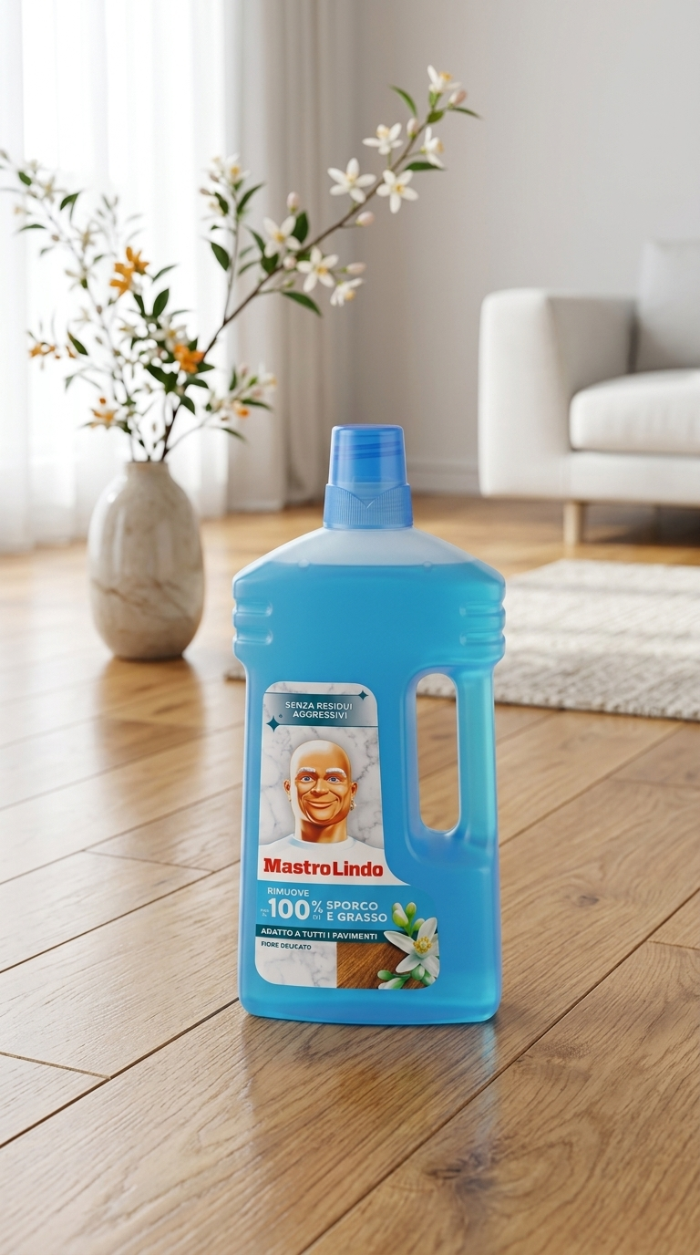 Mastro Lindo Detergente Pavimenti Multiuso Fiore Delicato 1 Litro Flacone – Pulizia Superfici Dure Zero Residui