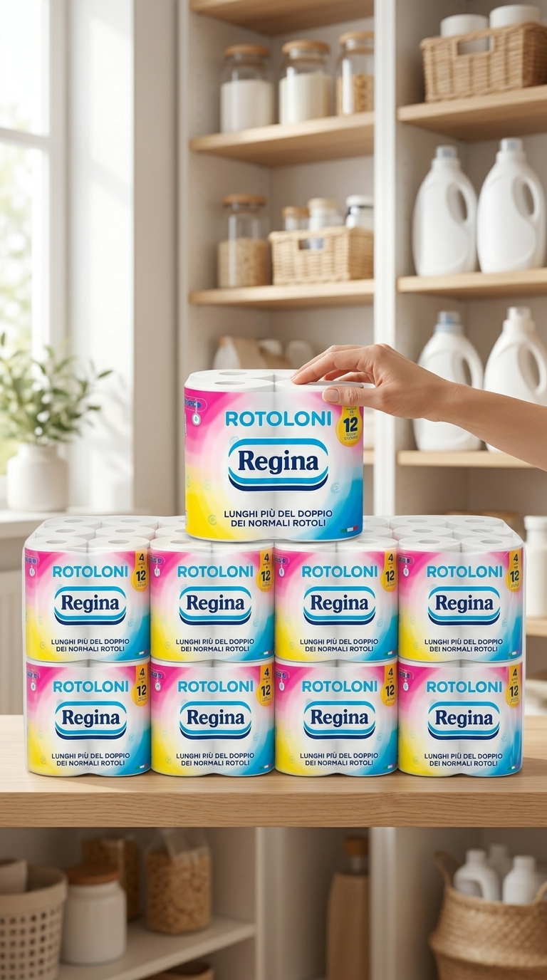 Rotoloni Regina Carta Igienica Maxi Scorta Megapack 28 Rotoli (7x4) Pura Cellulosa – Equivalente 84 Rotoli Standard FSC Made in Italy