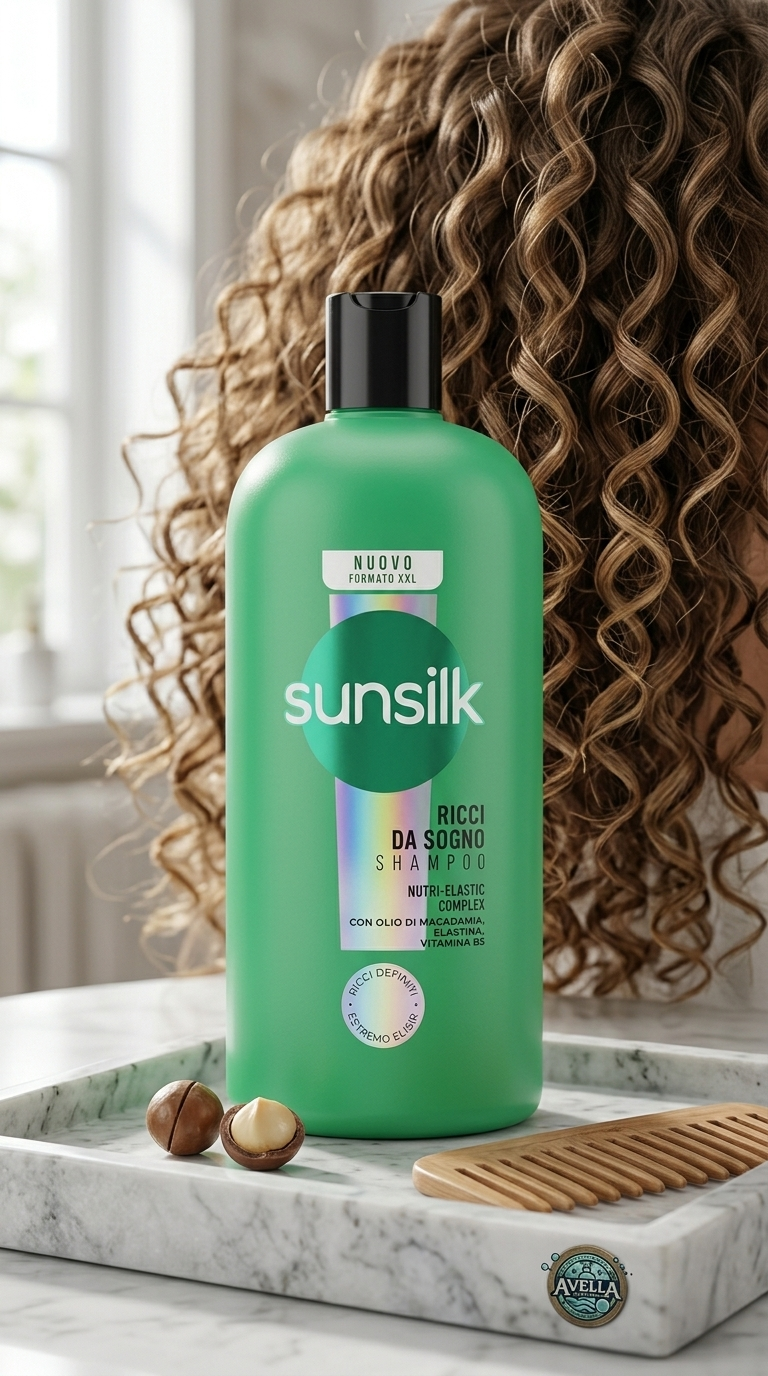 Sunsilk Shampoo Ricci da Sogno Nutri-Elastic Complex Olio di Macadamia Elastina Vitamina B5 Formato XXL 810 ml – Definizione 24H Anti-Crespo