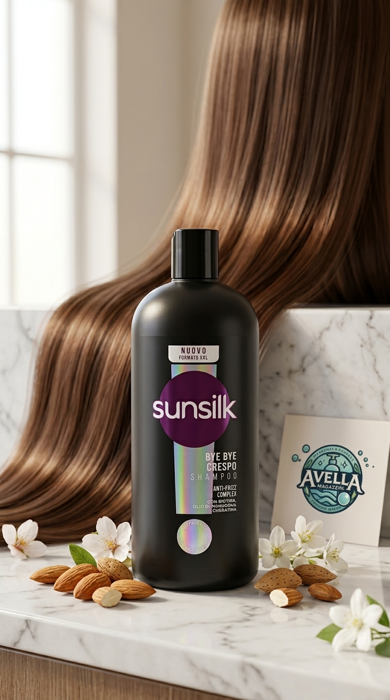 Sunsilk Shampoo Bye Bye Crespo Anti-Frizz Complex Biotina Olio di Mandorla Cheratina Formato XXL 810 ml – Azione Disciplinante Idratante