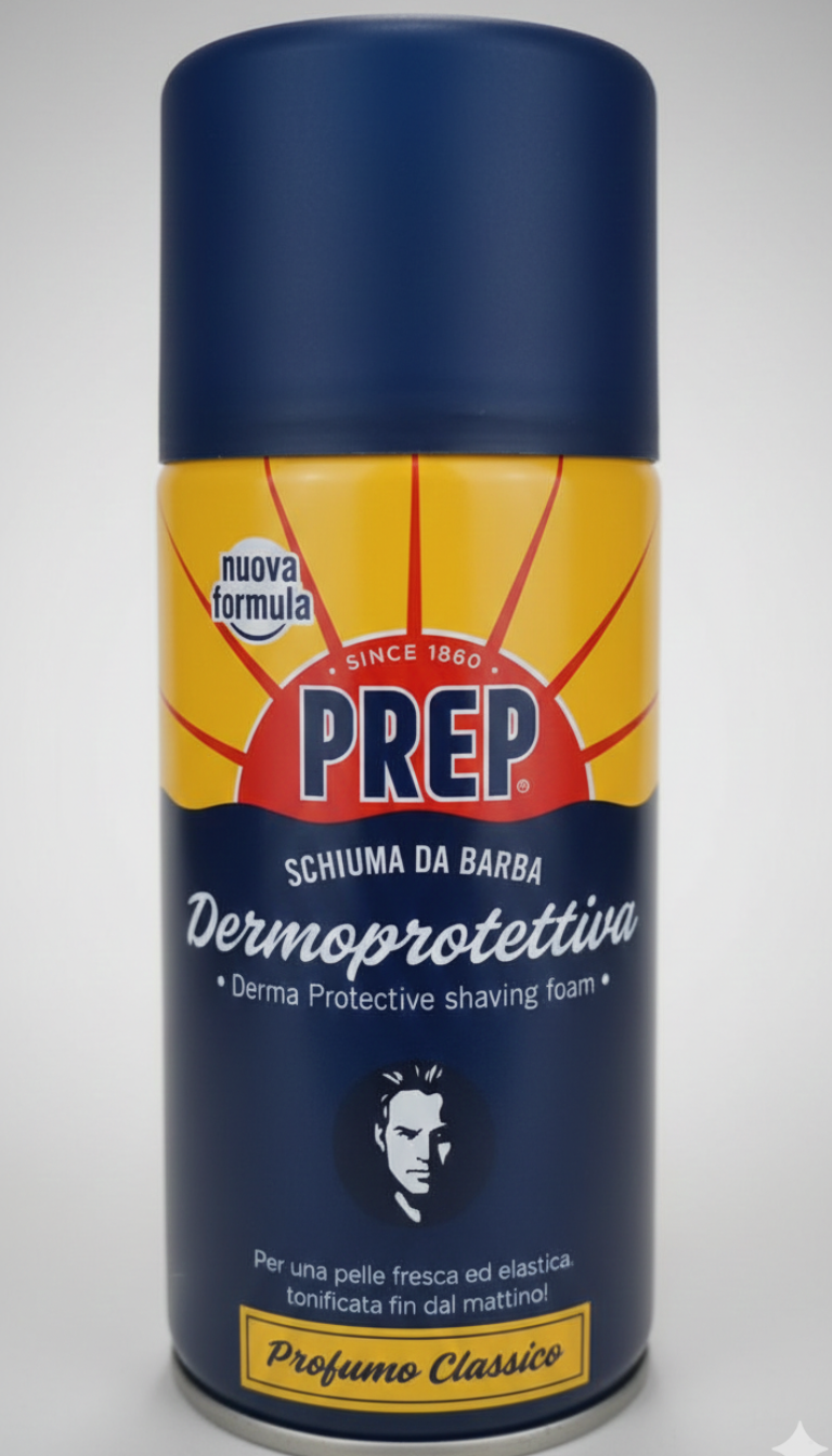 Prep Schiuma da Barba Dermoprotettiva Classica 300ml – Formula Ricca, Cremosa e Tonificante