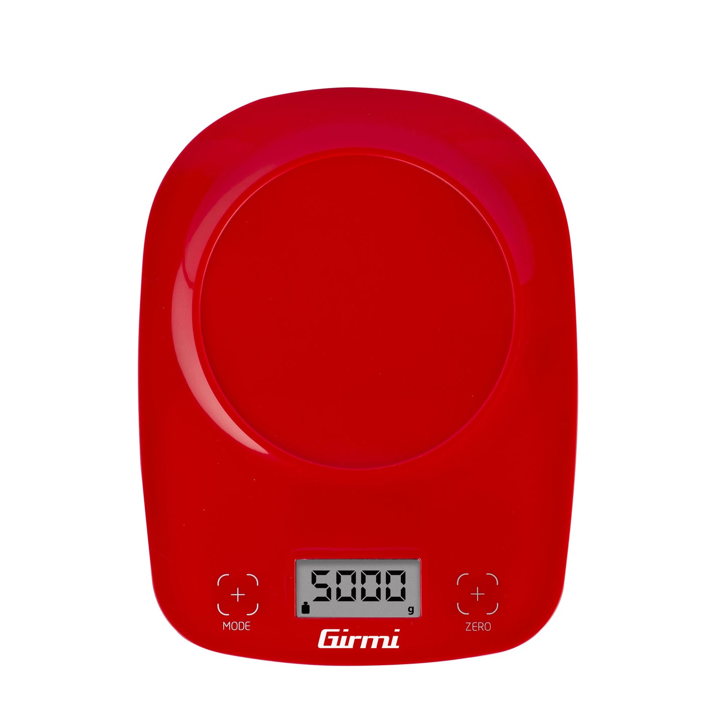 Girmi PS0102 Bilancia da Cucina Elettronica con Ciotola – Portata 5 Kg / 1 gr – Funzione Tara e Display LCD – Rosso Design