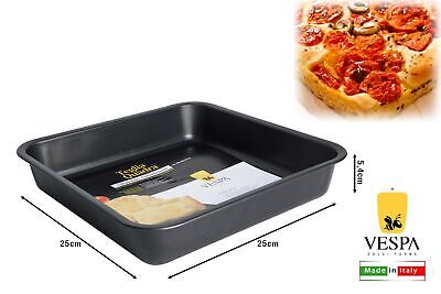 Vespa Teglia Quadrata Sfornatutto 25x25x5,4 cm – Alluminio Antiaderente Alta – Ideale per Lasagne, Focacce e Torte – Made in Italy
