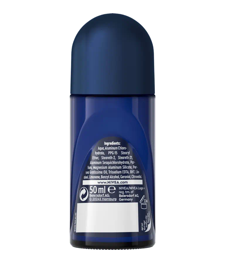 NIVEA Men Dry Impact Roll-On 50ml – Deodorante Antitraspirante 72h con Dual Active Formula