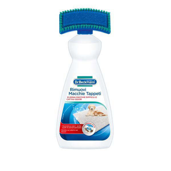 Dr. Beckmann Rimuovi Macchie per Tappeti e Moquette | 650ml con Spazzola 2-in-1 | Formula Ossigeno Attivo | Elimina Odori e Macchie Ostinate