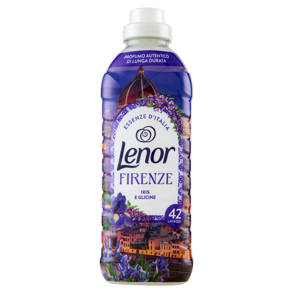 Lenor Essenze d'Italia Firenze Ammorbidente Concentrato 882 ml | 42 Lavaggi | Fragranza Iris Fiorentino e Glicine | Morbidezza Vegetale e Protezione Fibre