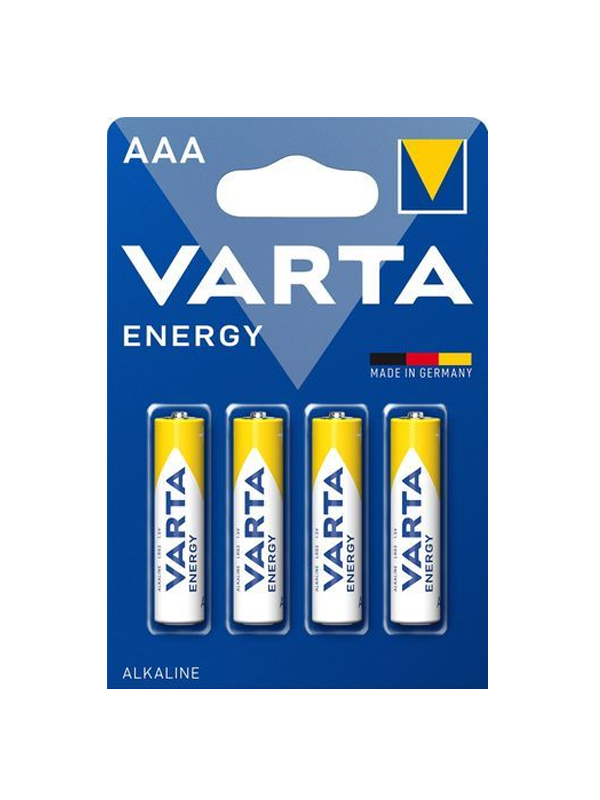Varta Energy AAA Ministilo LR03 | Confezione da 4 Batterie Alcaline 1.5V | Made in Germany | Ideali per Dispositivi a Basso Consumo