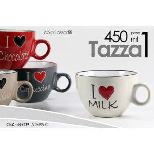 Bellintavola Tazzone Latte Jumbo in Ceramica – Tazza da Colazione Grande Capacità – Design Elegante e Resistente – Ideale per Latte, Tè e Bevande Calde