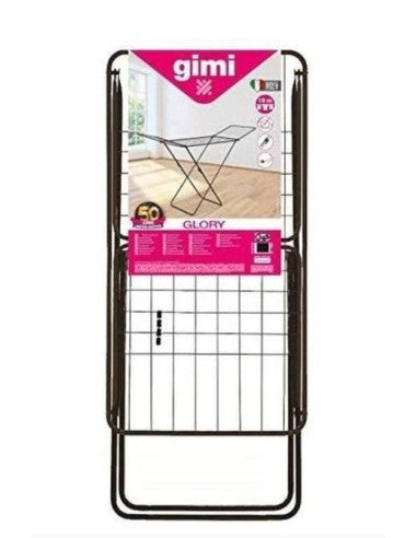 Gimi Glory Stendibiancheria da Pavimento in Acciaio Verniciato | 18 Metri di Stesa | Giunto di Sicurezza Anti-Chiusura TUV | Made in Italy