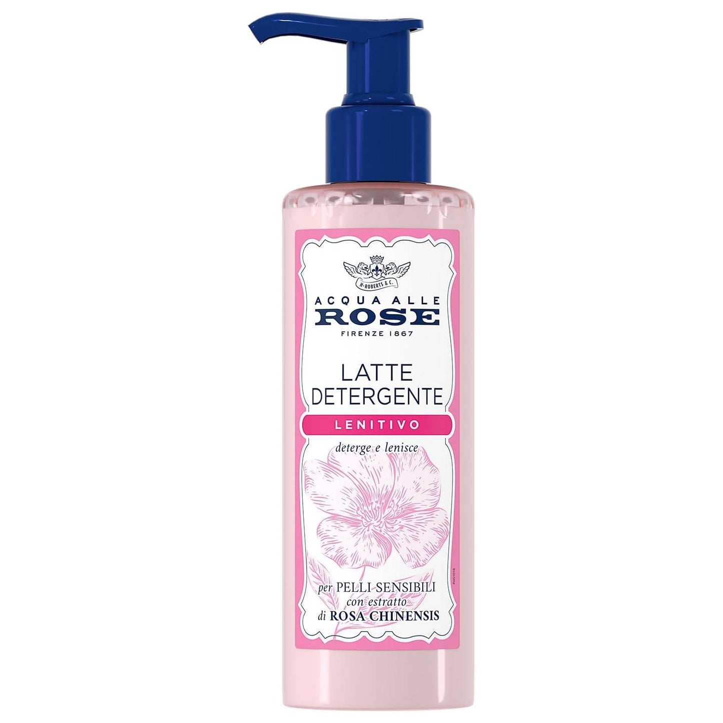 Acqua Alle Rose Latte Detergente Lentivo 200ml - Rosa Chinensis - Pelli Sensibili - Strucca, Lenisce, Idrata
