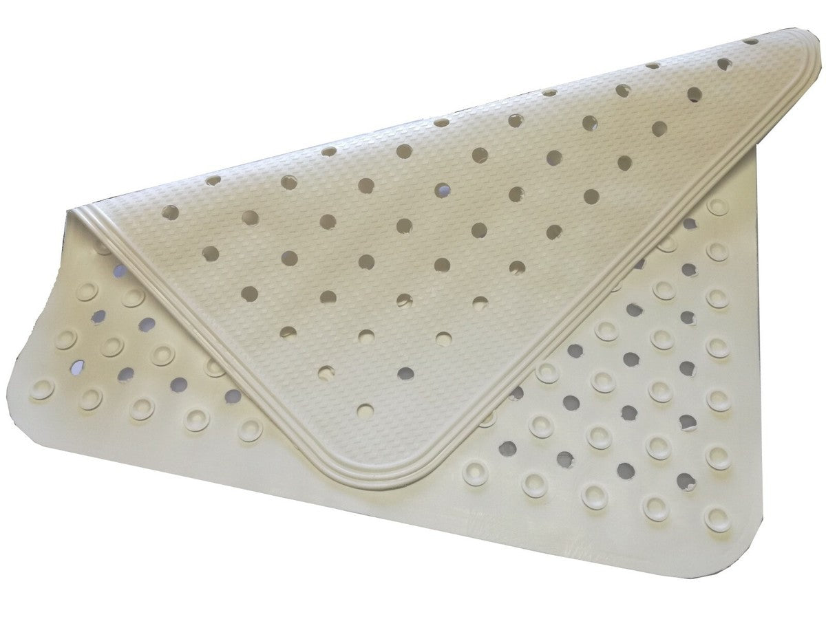 Gemitex Tappeto Doccia Antiscivolo 53x53 cm Bianco | Pedana in Gomma con Ventose ad Alta Aderenza | Quadrato per Piatto Doccia | 100% Made in Italy