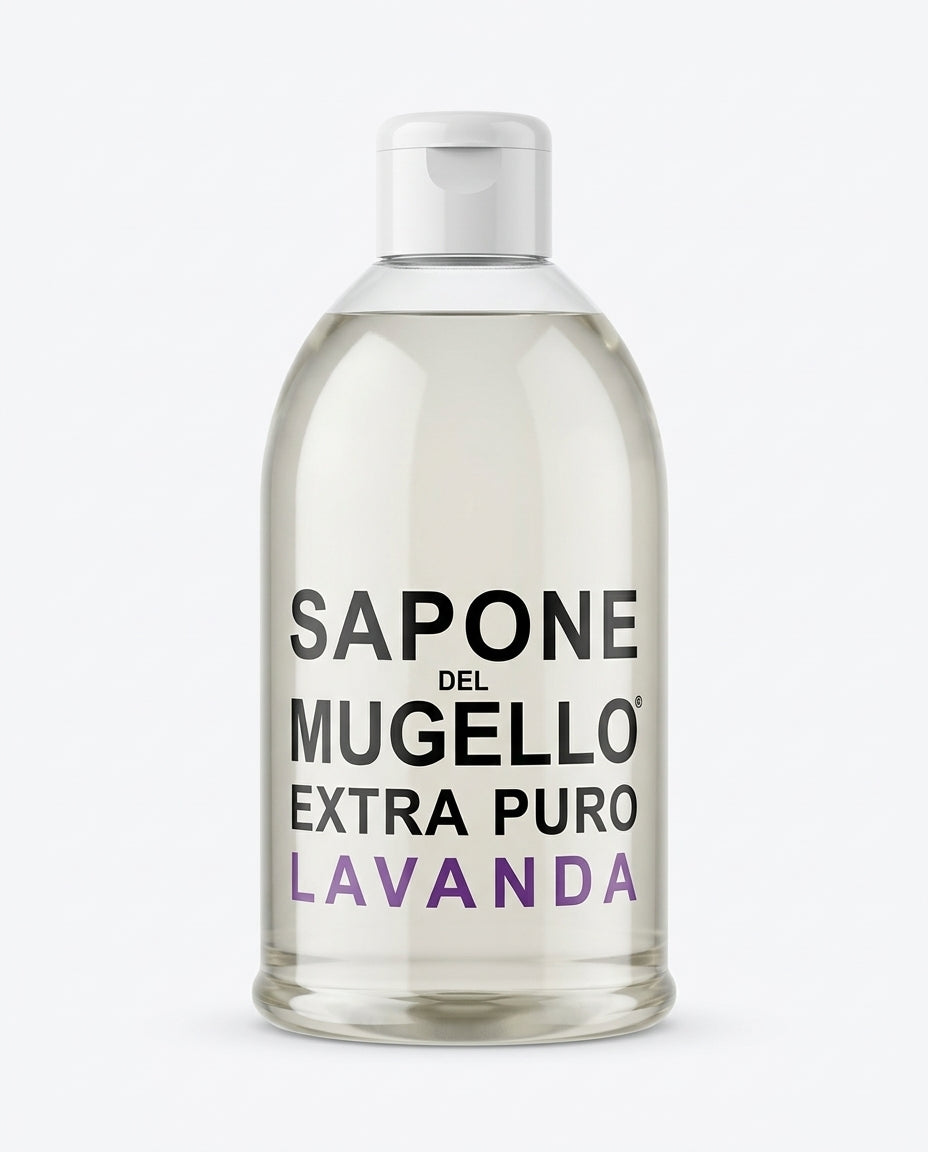 Sapone del Mugello Extra Puro Sapone Liquido alla Lavanda 1 L – Detersione Naturale Olivo Biologico Mani Viso Corpo Made in Italy