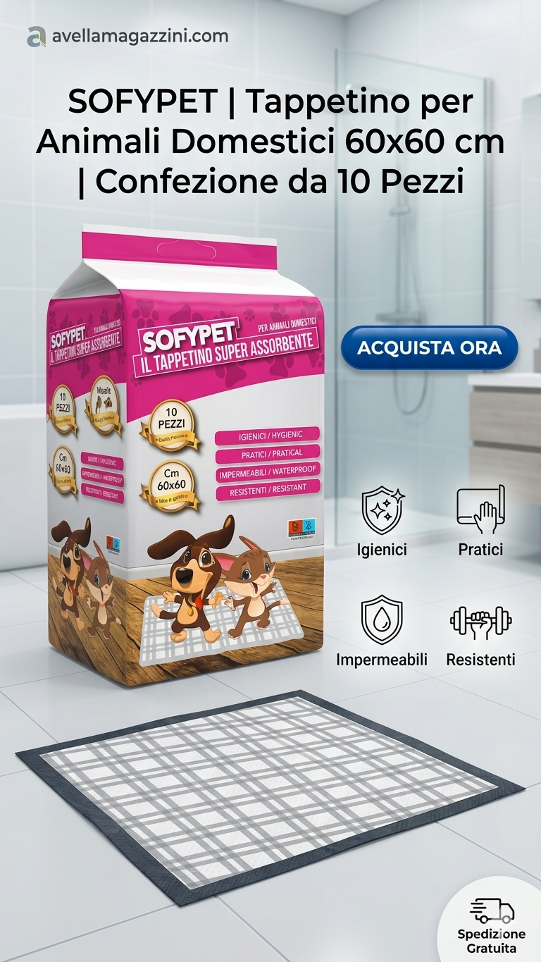 SOFYPET Tappetini Igienici per Animali Domestici 60x60 cm | 10 Pezzi | Impermeabili, Resistenti e Super Assorbenti