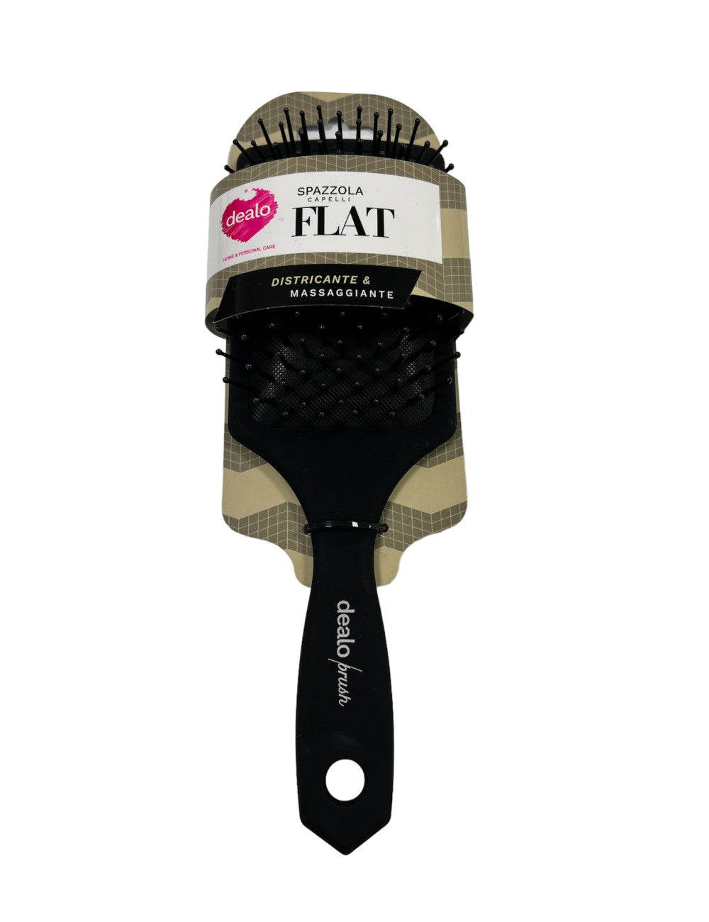 Dealo Spazzola Flat Districante & Massaggiante | Doppia Azione Anti-Nodo | Ideale per Capelli Lunghi e Medio-Lunghi | Manico Antiscivolo Soft Touch