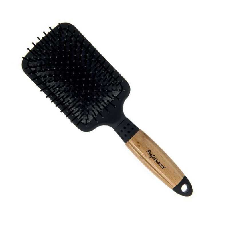 Guenzani Spazzola Rettangolare Gigante con Pallini | Legno Soft Touch Antistatico | Resistente al Calore per Styling con Phon | Per Capelli Lunghi e Medi