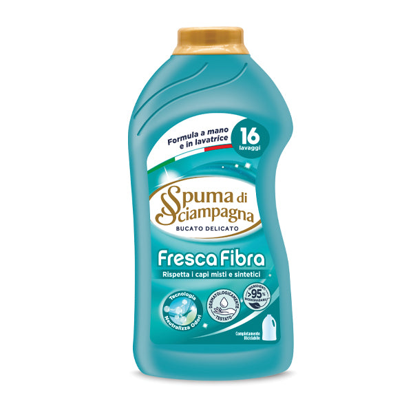 Spuma Di Sciampagna Bucato Delicato Fresca Fibra 800ml | Detersivo 16 Lavaggi | Tecnologia Neutralizza Odori | Per Capi Misti e Sintetici | Dermatologicamente Testato