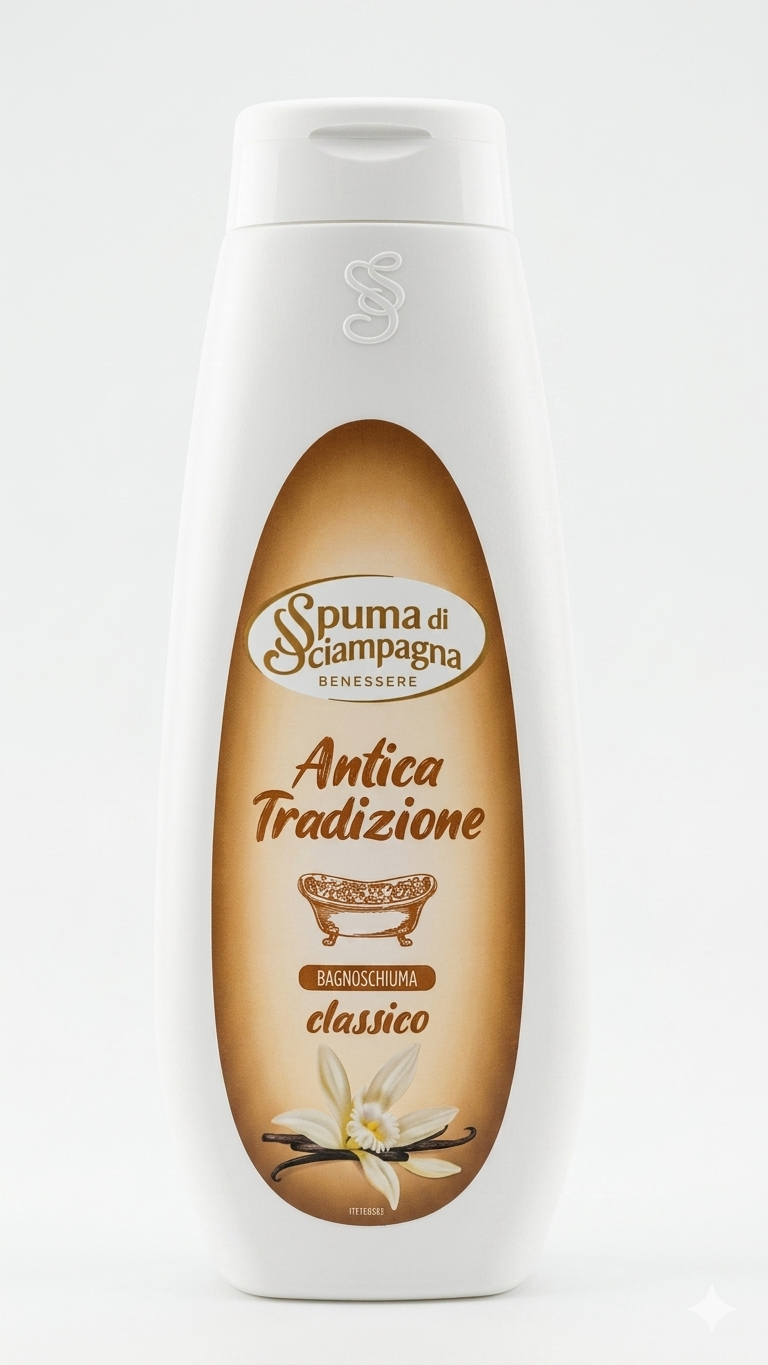 Spuma di Sciampagna Bagnoschiuma Antica Tradizione 450ml – Fragranza Classica Inconfondibile – Formula Cremosa Idratante