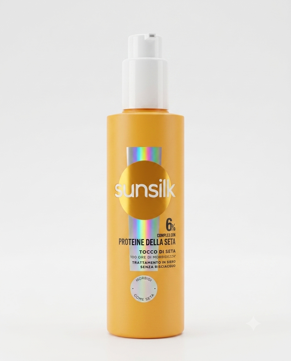 Sunsilk Trattamento in Siero Tocco di Seta 200 ml con proteine della seta, capelli morbidi fino a 100 ore.