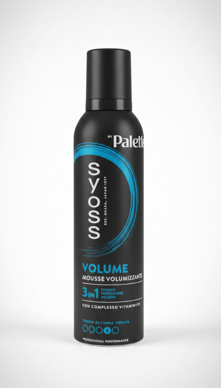 SYOSS by Palette Mousse Volumizzante 250 ml, schiuma capelli Volume Lift 3 in 1 per styling, protezione e corpo fino a 48 ore, dona volume ai capelli senza appesantire mantenendo un look naturale e definito.