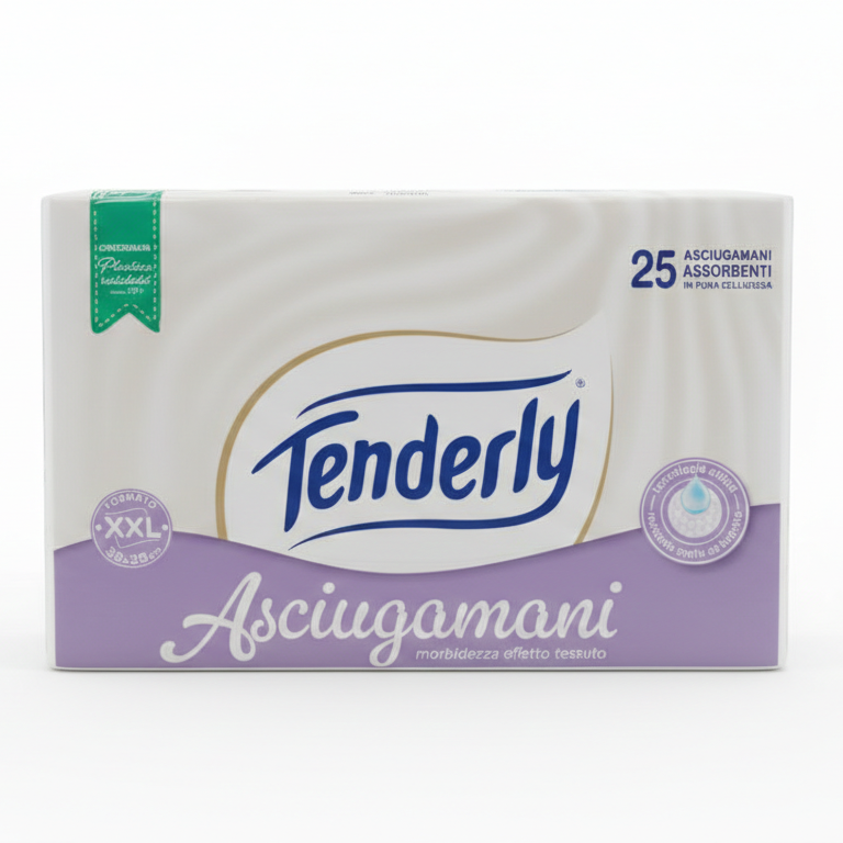Tenderly Asciugamani Monouso 58x38 cm | 25 Pezzi in Pura Cellulosa | Ultra Assorbenti e Igienici