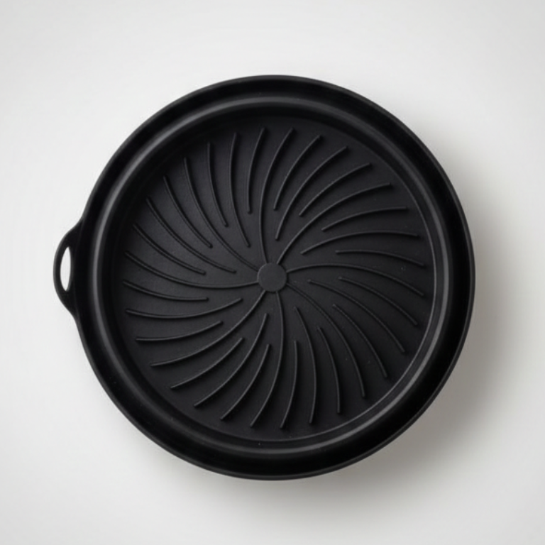 Cestello Pieghevole STAR per Friggitrice ad Aria in Silicone – Ø 21 cm h 6,5 cm – Salvaspazio e Multiuso per Forno e Microonde