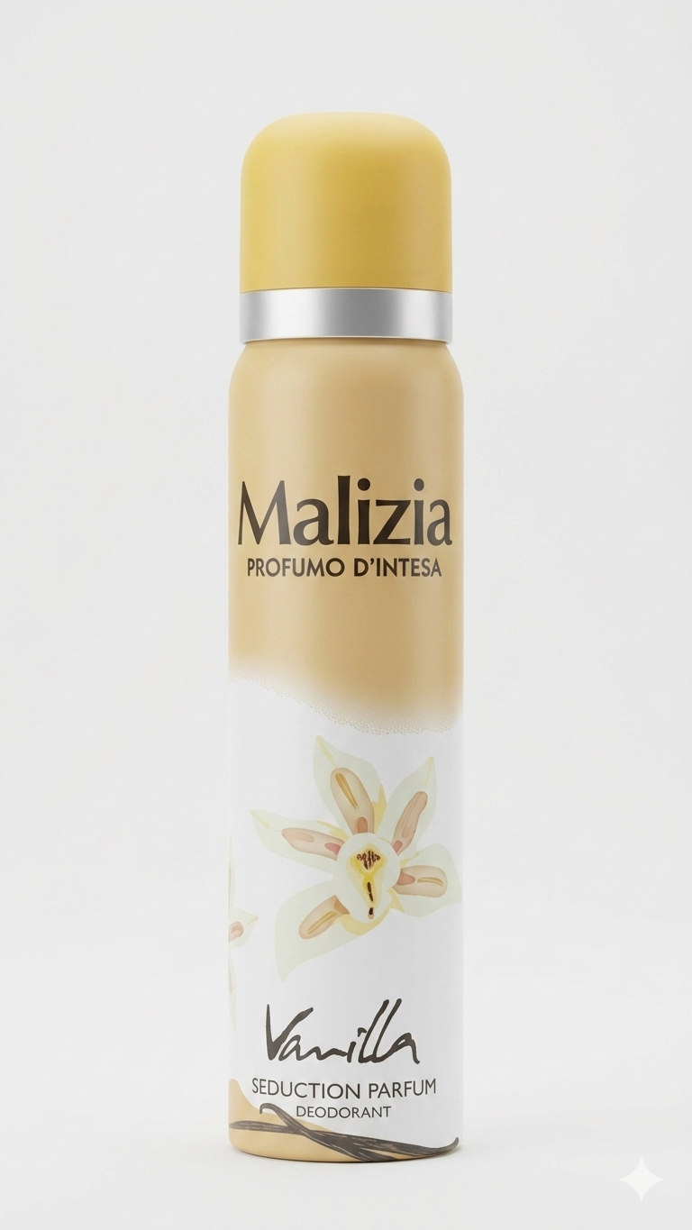 Malizia Profumo d’Intesa Deodorante Spray 100ml | Senza Sali di Alluminio | 14 Fragranze Seducenti a Lunga Durata | Testato Dermatologicamente | Formato Viaggio