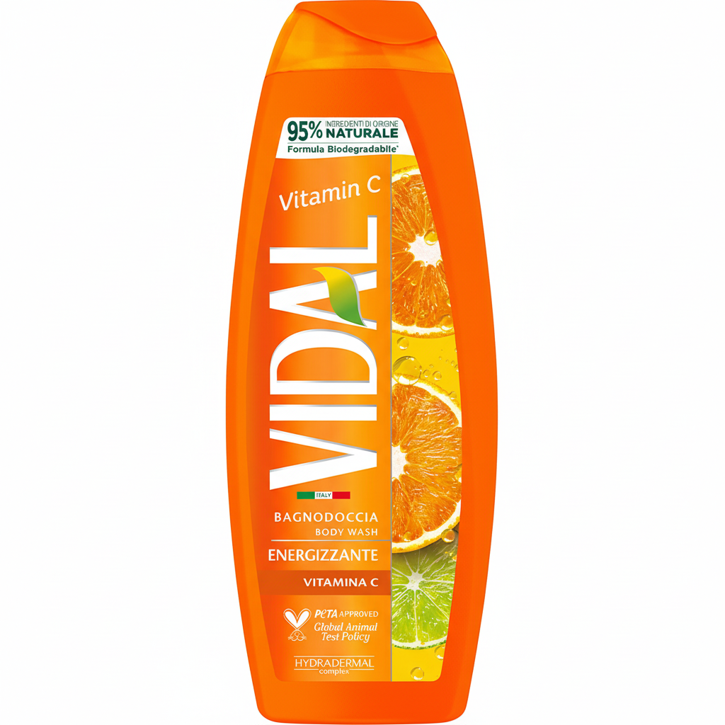 VIDAL Bagnodoccia 500ml | Detersione Delicata a pH Fisiologico | Oltre 20 Fragranze Energizzanti e Nutrienti |