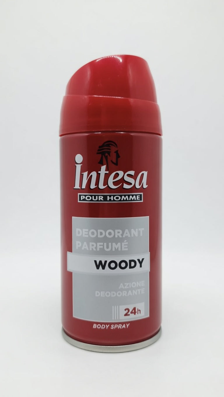 INTESA POUR HOMME Deodorant Parfumé Woody 150ml – Fragranza Boscata Intensa – Protezione Deodorante Potenziata 24H