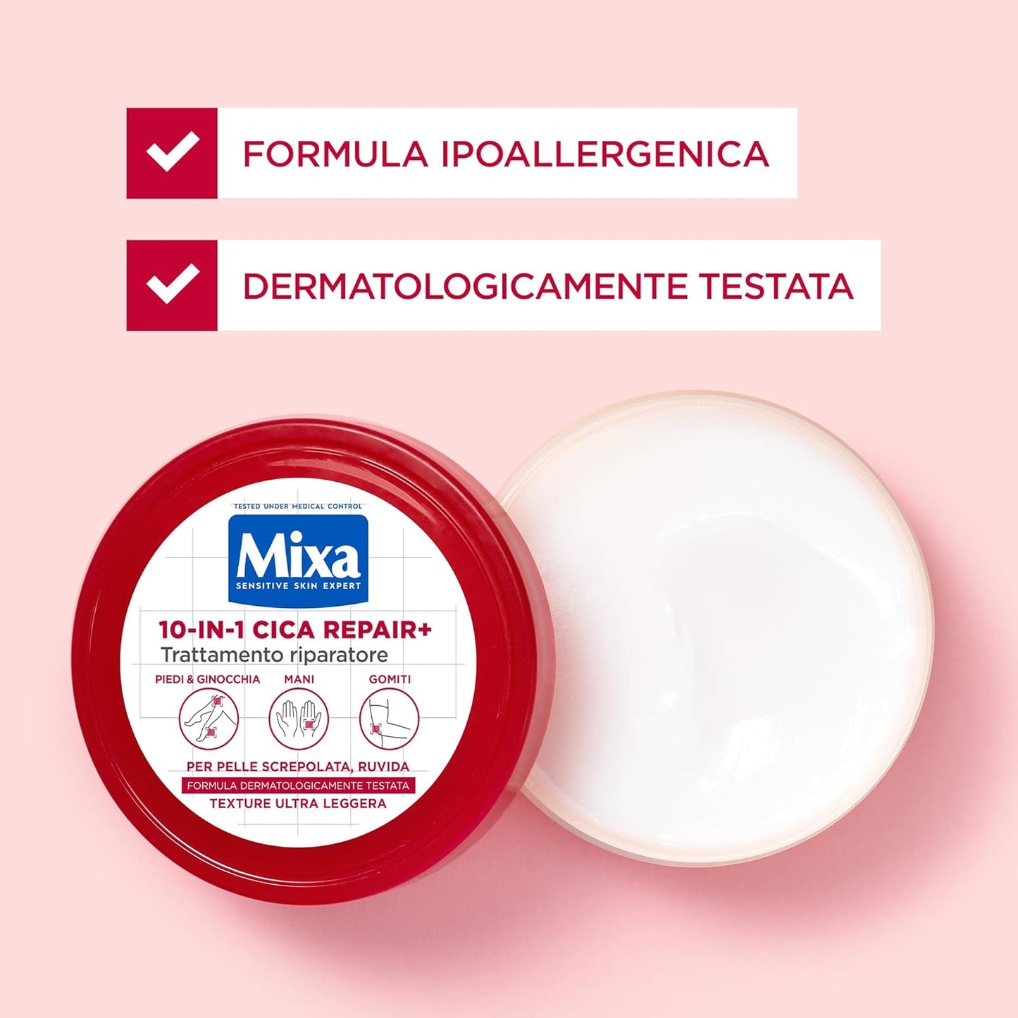 Mixa Cica Repair+ Trattamento Riparatore 10-in-1 (150ml) – Con Urea, Allantoina e Glicerina – Per Zone Screpolate e Slugging