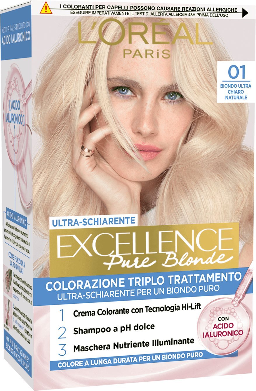 L'Oréal Paris Excellence Crème – Colorazione Permanente Triplo Trattamento con Acido Ialuronico – 100% Copertura Capelli Bianchi