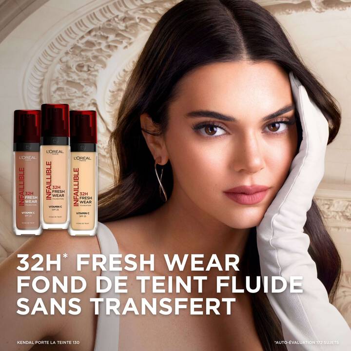 L'Oréal Paris Infaillible 32H Fresh Wear Fondotinta Fluido Idratante con Vitamina C e SPF 25 – La Soluzione Coprente e Ultra-Traspirante a Lunga Tenuta Non-Stop
