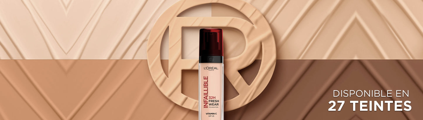 L'Oréal Paris Infaillible 32H Fresh Wear Fondotinta Fluido Idratante con Vitamina C e SPF 25 – La Soluzione Coprente e Ultra-Traspirante a Lunga Tenuta Non-Stop