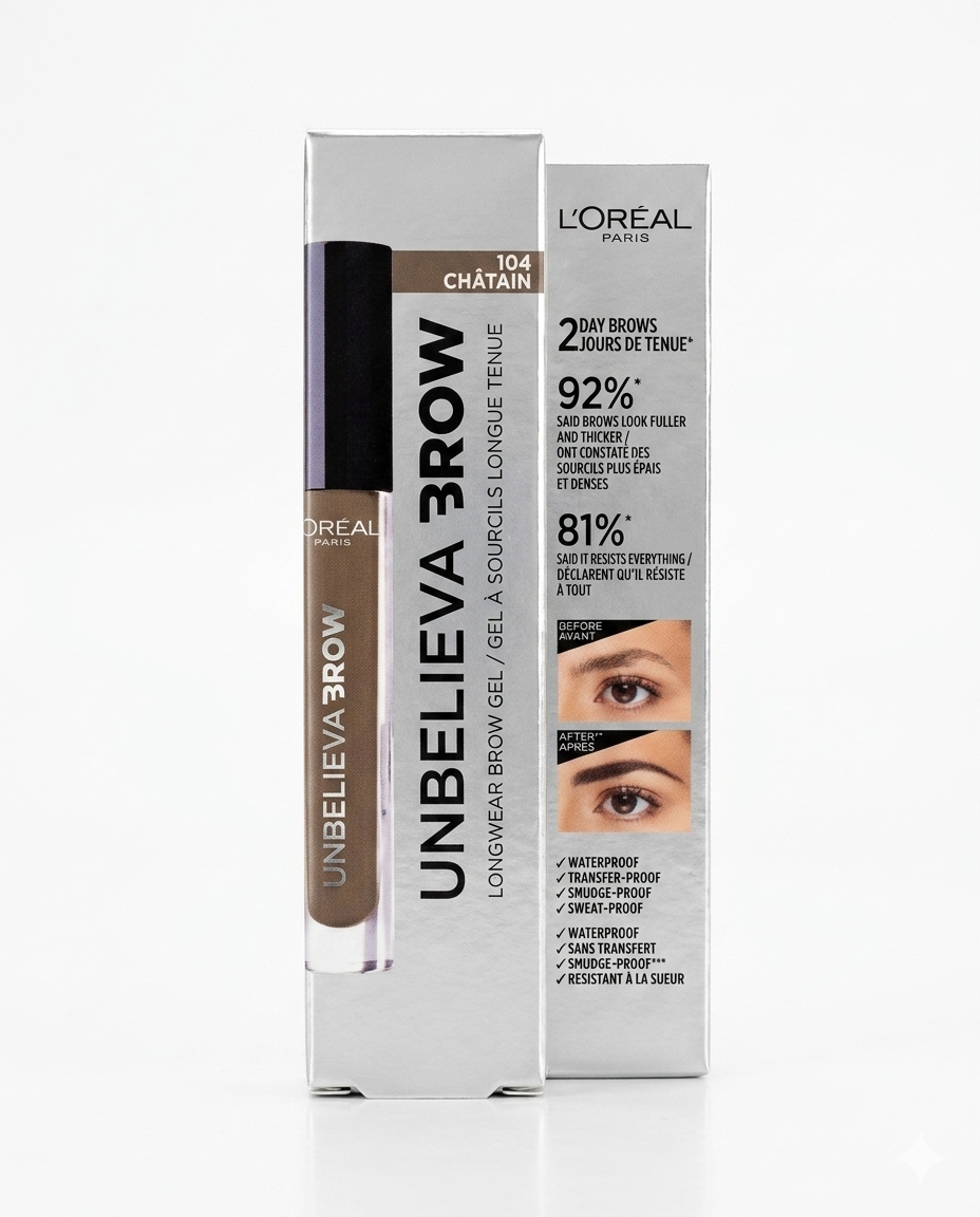 L'Oréal Paris UnbelievaBrow Gel Sopracciglia a Lunga Tenuta – Riempitivo e Fissante Waterproof ad Asciugatura Rapida, Durata Fino a 2 Giorni