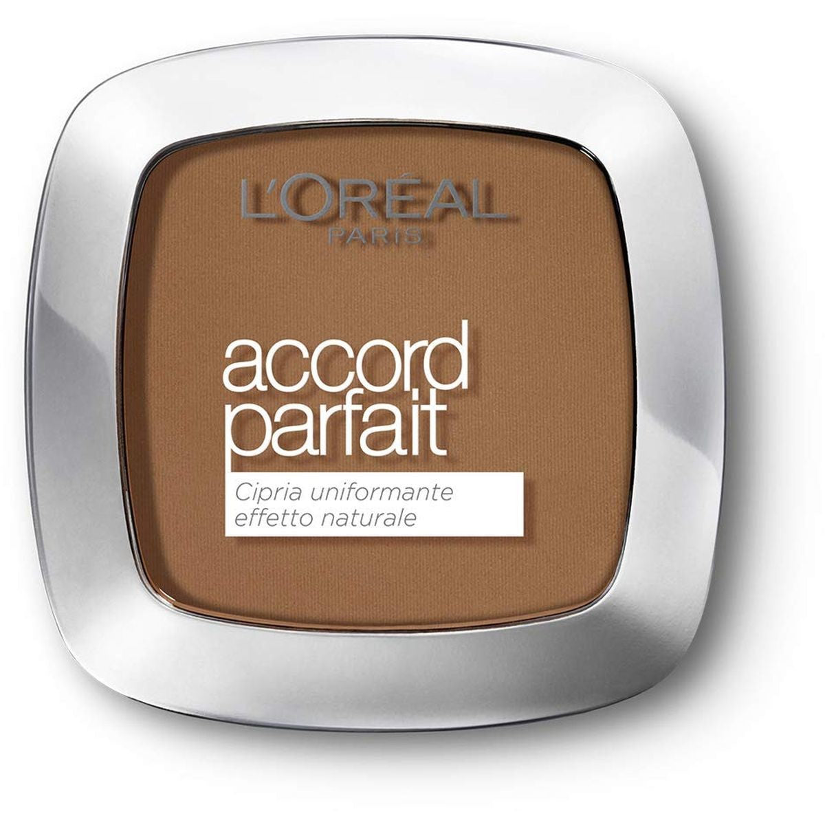 L'Oréal Paris Accord Parfait Cipria Compatta Uniformante – Polvere Viso Ultra Fine a Coprenza Modulabile – Formula con Pigmenti Minerali e Tecnologia Skin-Matching™ Finish Matte Naturale