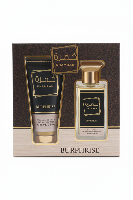 BURPHRISE KHAMRAH Set Regalo 2 Pezzi – Eau de Parfum 100ml + Fragrance Lotion 88ml – Profumazione Intensa