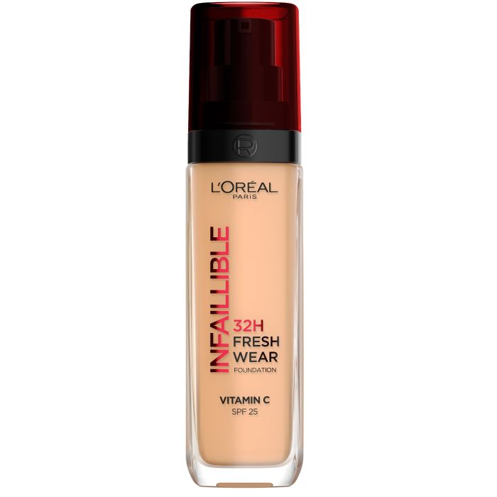 L'Oréal Paris Infaillible 32H Fresh Wear Fondotinta Fluido Idratante con Vitamina C e SPF 25 – La Soluzione Coprente e Ultra-Traspirante a Lunga Tenuta Non-Stop