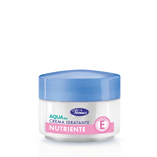 Venus Aqua 24 Crema Idratante Antietà Nutriente 50 ml | Con Vitamina E e Vettori di Idratazione Cellulare | Protezione Giovinezza Giorno e Notte