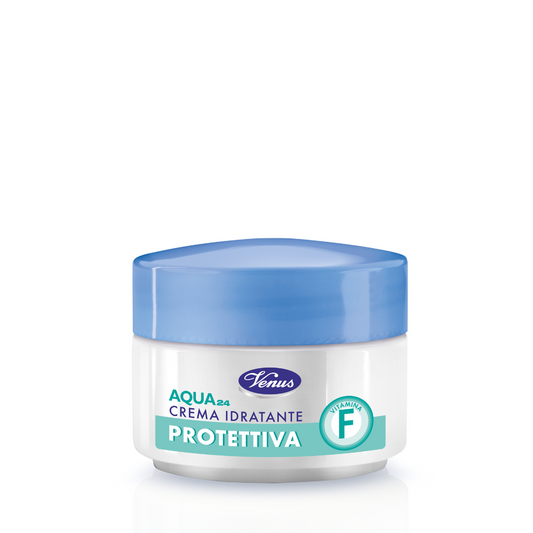 Venus Aqua 24 Crema Idratante Protettiva 50 ml | Con Acido Ialuronico e Vitamina F | Idratazione Profonda 24 Ore | Protezione Microclima Ideale