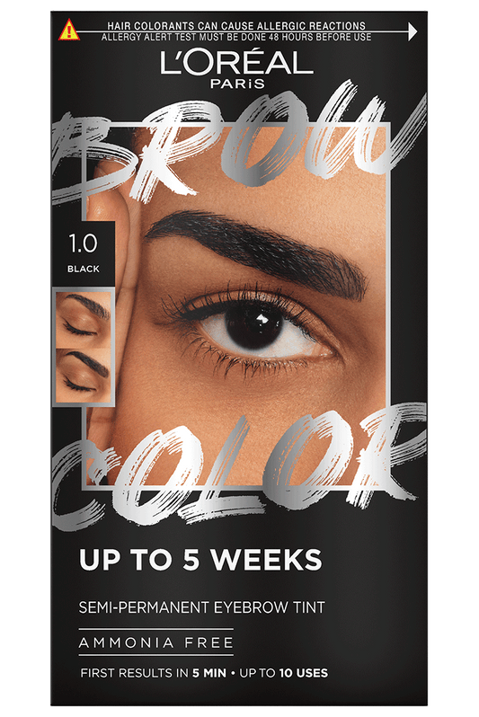 L'Oréal Paris Brow Color Tinta Semipermanente per Sopracciglia Senza Ammoniaca – Risultato Naturale, Copertura Sopracciglia Bianche e Durata Fino a 5 Settimane