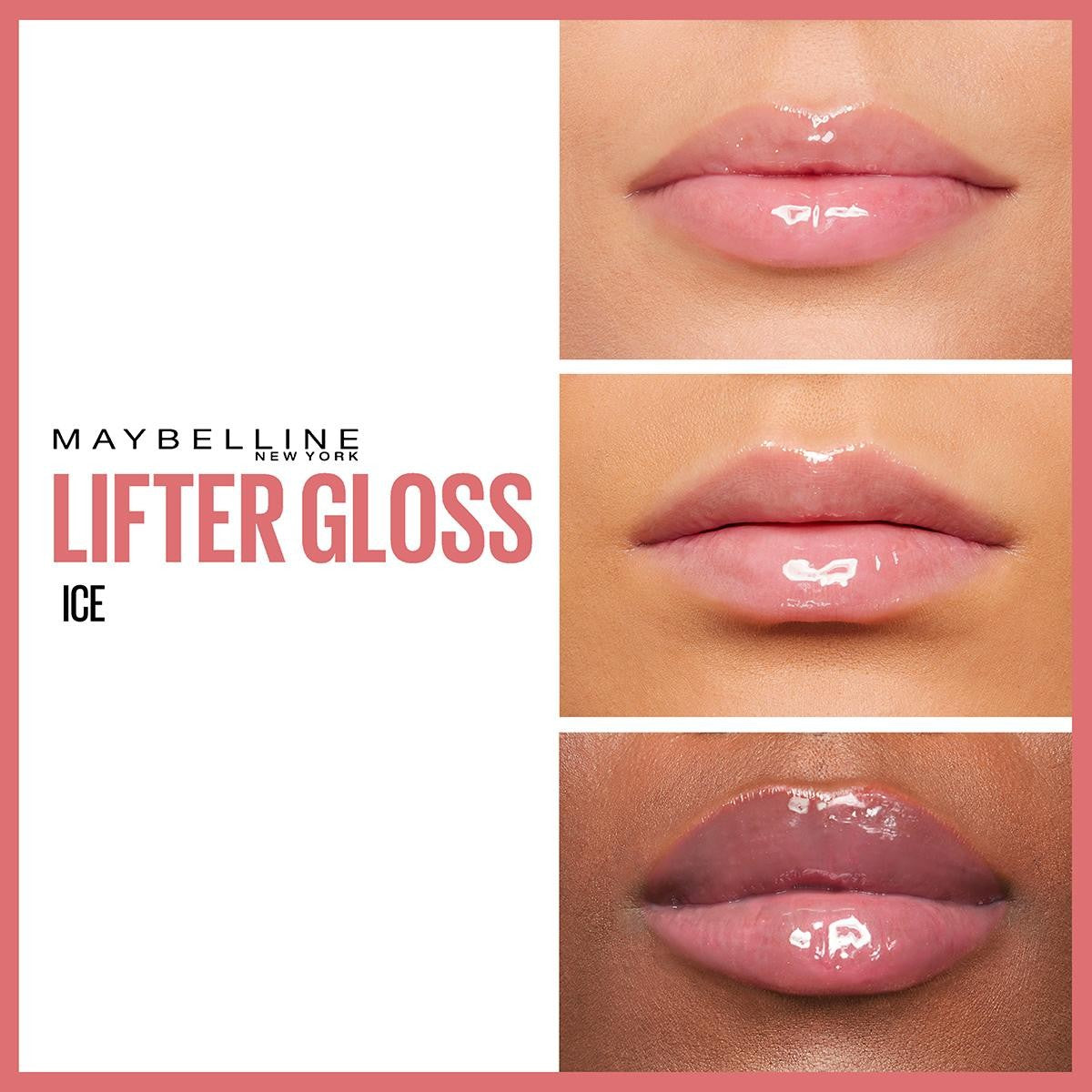 Maybelline New York Lifter Gloss Lucidalabbra Rimpolpante e Idratante all'Acido Ialuronico – Lip Gloss Volumizzante Effetto Specchio con Maxi Applicatore XL