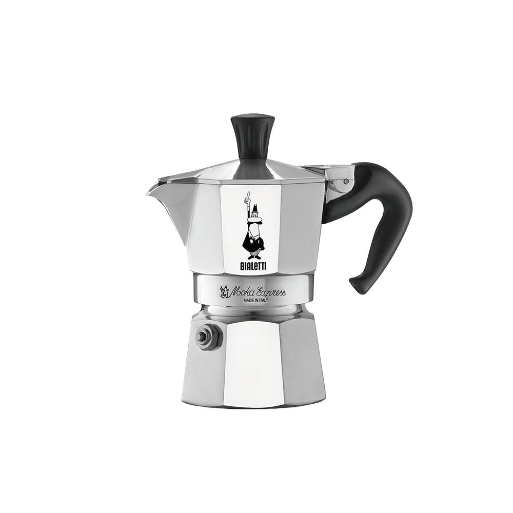 Bialetti Moka Express – Caffettiera Originale 1 Tazza – L'Icona del Made in Italy dal 1933 in Alluminio con Valvola Ispezionabile