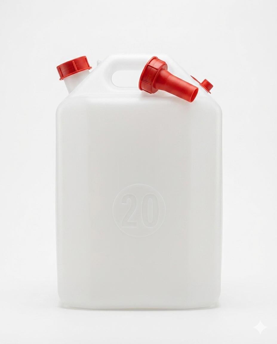 Plastime Tanica 20 Litri in HDPE Alimentare Professionale – Robusta – Polietilene Alta Densità – Soluzione Multi-Liquido