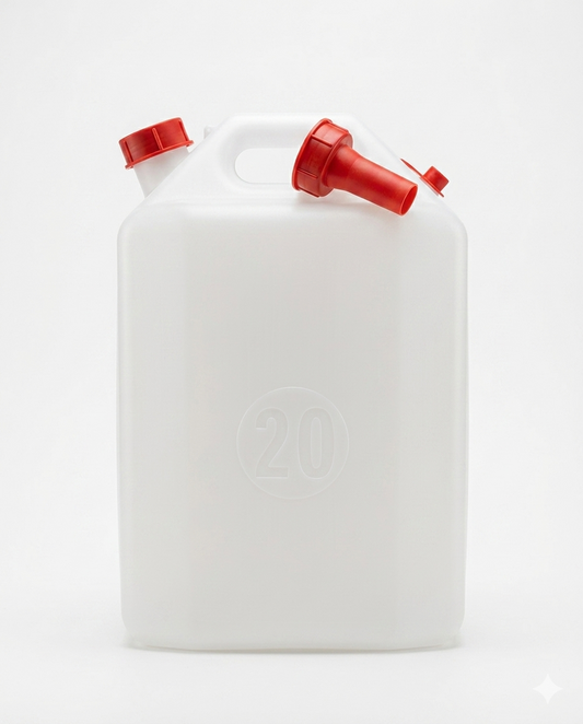 Plastime Tanica 20 Litri in HDPE Alimentare Professionale – Robusta – Polietilene Alta Densità – Soluzione Multi-Liquido
