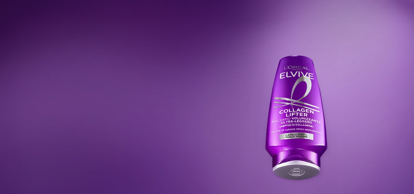 L'Oréal Paris Elvive Collagen Lifter Balsamo Volumizzante Ultra-Leggero (400ml) – Per Capelli Piatti e Senza Volume – Con Peptidi di Collagene – Volume 72 Ore