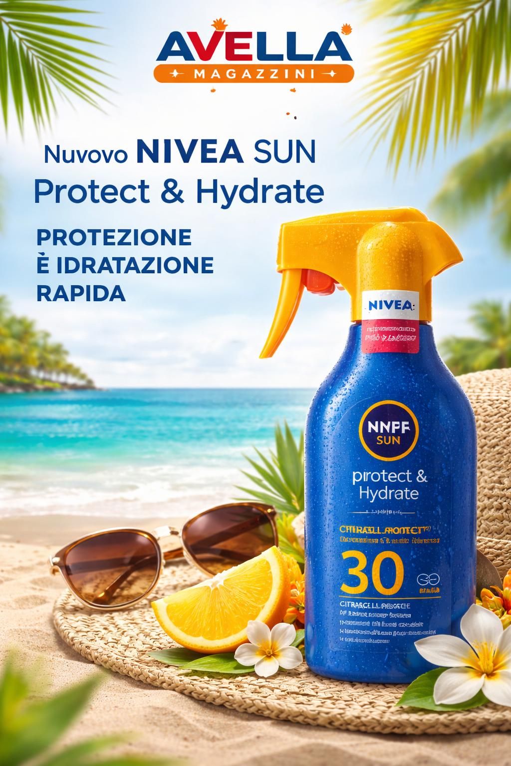 NIVEA SUN Protect & Hydrate SPF 30 Spray Solare Trigger 270ml | Idratazione 48H con Vitamina C e Acido Ialuronico | Protezione Alta