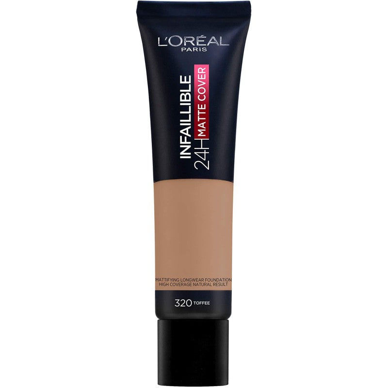 L'Oréal Paris Infaillible Matte Cover Fondotinta Fluido Opacizzante ad Alta Coprenza con 4% Niacinamide – La Soluzione Definitiva per un Incarnato Perfetto, Anti-Imperfezioni e Opaco fino a 32 Ore