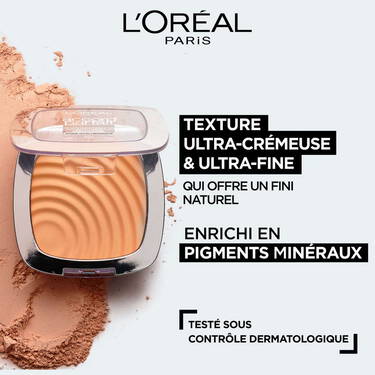 L'Oréal Paris Accord Parfait Cipria Compatta Uniformante – Polvere Viso Ultra Fine a Coprenza Modulabile – Formula con Pigmenti Minerali e Tecnologia Skin-Matching™ Finish Matte Naturale