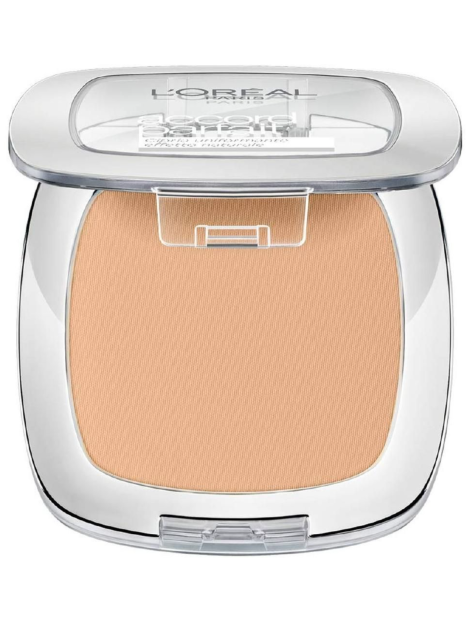 L'Oréal Paris Accord Parfait Cipria Compatta Uniformante – Polvere Viso Ultra Fine a Coprenza Modulabile – Formula con Pigmenti Minerali e Tecnologia Skin-Matching™ Finish Matte Naturale