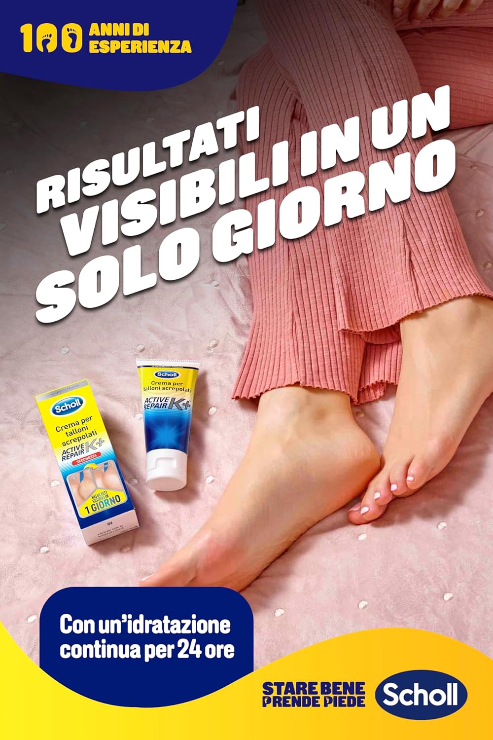 Scholl Active Repair K+ Crema Talloni Screpolati Idratante 60ml Urea e Bisabololo – Soluzione Podologica per Riparazione Cutanea Rapida in 3 Giorni